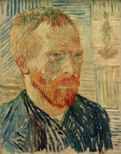 Autorretrato con grabado japonés de Vincent van Gogh